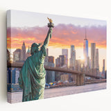 Stretched canvas wall art showcasing a vibrant landscape bridge design, featuring rich colors and intricate detailing, perfect for enhancing home decor aesthetics.