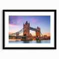 Framed wall art collection showcasing a stunning landscape bridge design with a sleek black mat and frame, perfect for modern home decor and interior design.