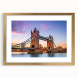 Elegant wall art print showcasing a stunning landscape bridge design, framed with a gold mat. Perfect for home decor, adding sophistication and charm.