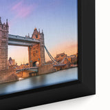 Close-up of a framed canvas artwork showcasing a vibrant landscape bridge design with rich colors, ideal for home decor and art enthusiasts. This wall art adds a modern touch to any interior space.