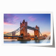 Stunning landscape wall art print showcasing a vibrant bridge scene with lush greenery and a clear blue sky, rolled and ready for display in any setting.