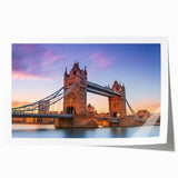 Stunning landscape wall art print showcasing a vibrant bridge scene with lush greenery and a clear blue sky, rolled and ready for display in any setting.