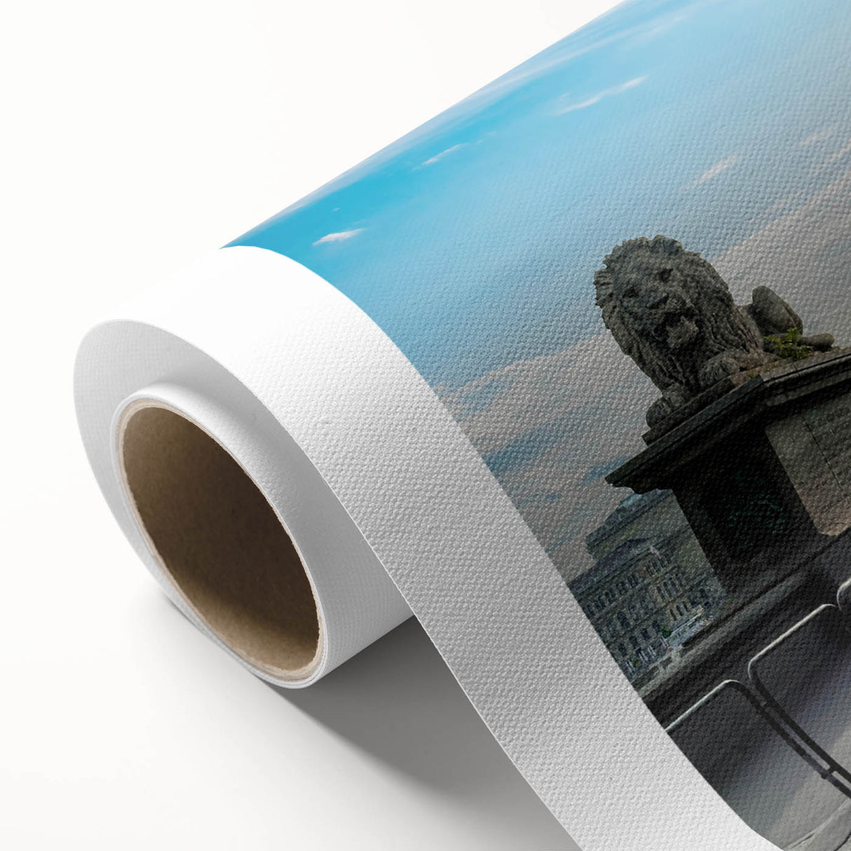 Stunning rolled canvas artwork showcasing a vibrant landscape with a bridge, designed for wall decor. Ideal for enhancing modern interiors, this piece adds a touch of nature and serenity to any space.
