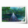 Colorful rolled print of a landscape bridge design featuring vibrant hues and intricate details, ideal for home decor. Packaged securely for easy display.