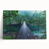 Stretched canvas wall art featuring a vibrant landscape bridge design, showcasing rich colors and intricate details, perfect for enhancing modern decor.