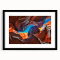 Framed wall art featuring a stunning canyon landscape design, with a black frame and mat, perfect for enhancing modern home decor. Ideal for nature lovers seeking unique wall accents.
