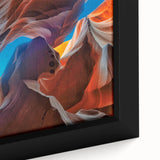 Framed canvas wall art showcasing a vibrant canyon landscape design with rich earthy tones and intricate textures, perfect for enhancing home decor.