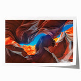 Vibrant rolled print showcasing a stunning canyon landscape design, featuring rich earthy tones and intricate details, ideal for enhancing home decor.