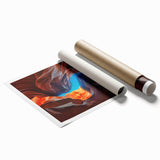 Vibrant rolled print of a stunning canyon landscape, showcasing rich earth tones and dramatic rock formations, perfect for home decor and art enthusiasts.