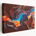 Stretched canvas wall art showcasing a vibrant canyon landscape design, highlighting rich earthy tones and intricate textures, ideal for home decor.