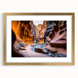 Elegant wall art collection featuring a framed canyon landscape design with a gold mat, perfect for home decor. The front view highlights rich colors and intricate details, enhancing any living space. Ideal for art enthusiasts seeking unique wall decor.