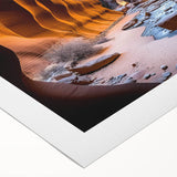 Stunning rolled canvas wall art depicting a vibrant canyon landscape with rich colors and intricate details, perfect for home decor and artistic appeal.