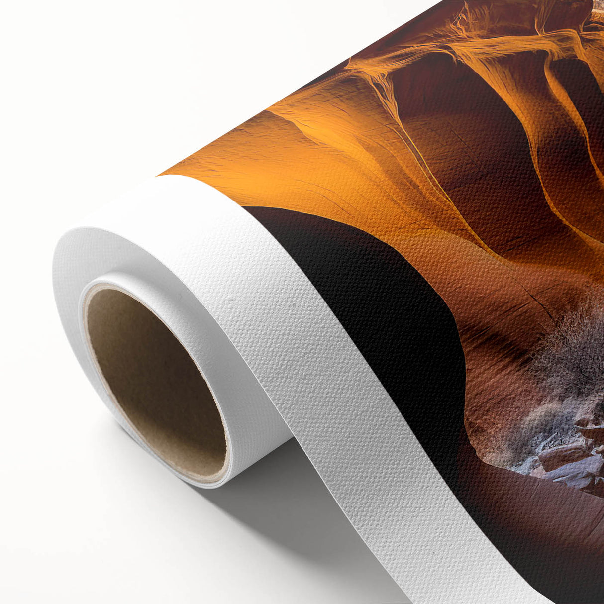 Vibrant rolled canvas wall art showcasing a stunning canyon landscape design, featuring rich earthy tones and intricate details, ideal for home decor.