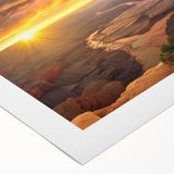 Stunning rolled canvas artwork showcasing a vibrant canyon landscape design, featuring rich colors and intricate details, perfect for home decor and art enthusiasts.