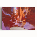 Stretched canvas wall art showcasing a vibrant canyon landscape design, featuring rich colors and intricate details, perfect for home decor enthusiasts.