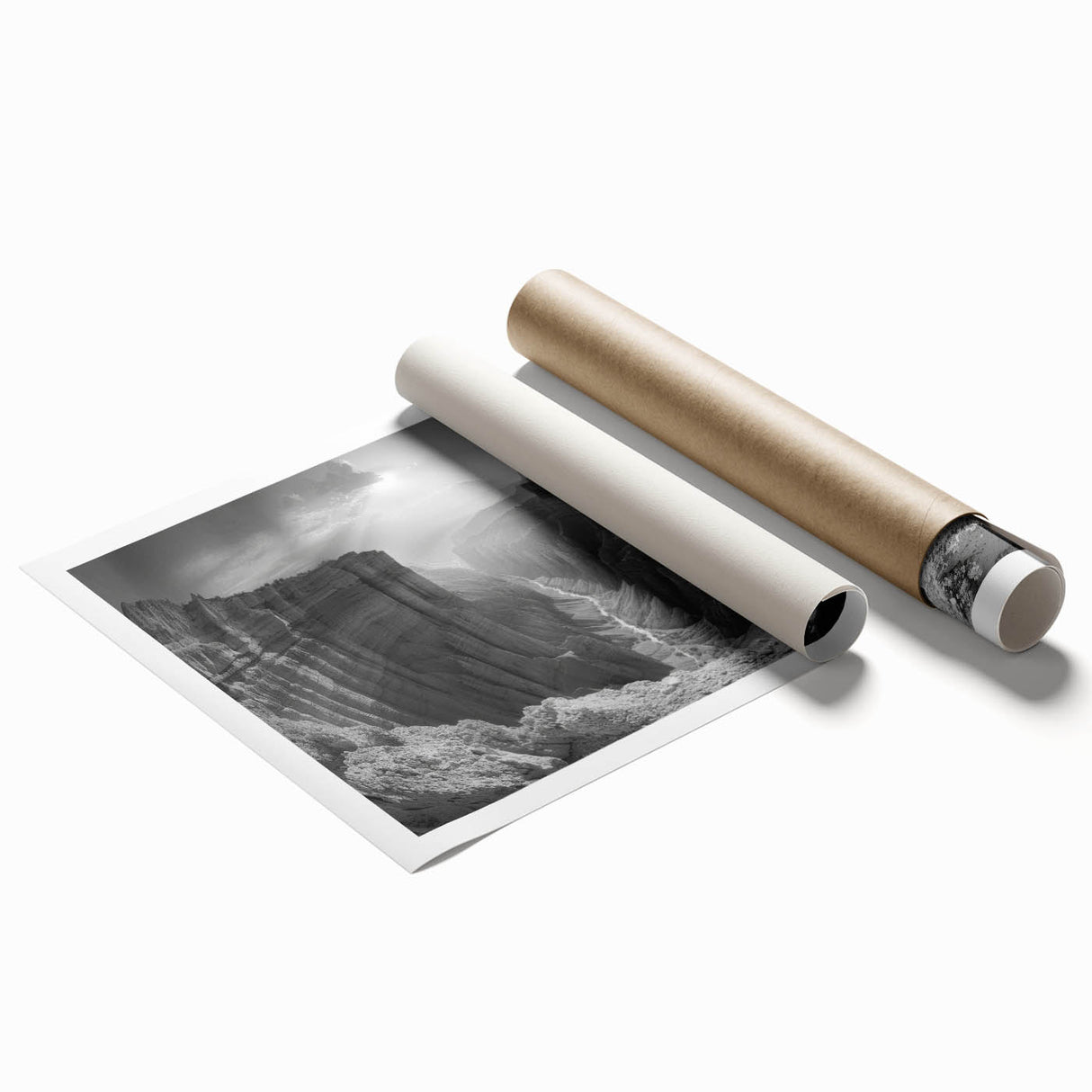 Vibrant rolled wall art print showcasing a stunning canyon landscape design, featuring rich earth tones and intricate details, perfect for home decor or art enthusiasts.