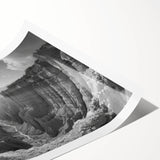 Vibrant rolled print of a canyon landscape design showcasing rich earthy tones and intricate details, perfect for home decor enthusiasts. Ideal for wall art collection.