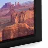 Framed canvas wall art depicting a vibrant canyon landscape with rich colors and intricate details, ideal for home decor and nature enthusiasts. This artwork captures the serene beauty of natural canyons, enhancing any interior space.