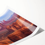 Stunning rolled print of a vibrant canyon landscape, showcasing rich earthy tones and dramatic rock formations, ideal for enhancing home decor with natural beauty.