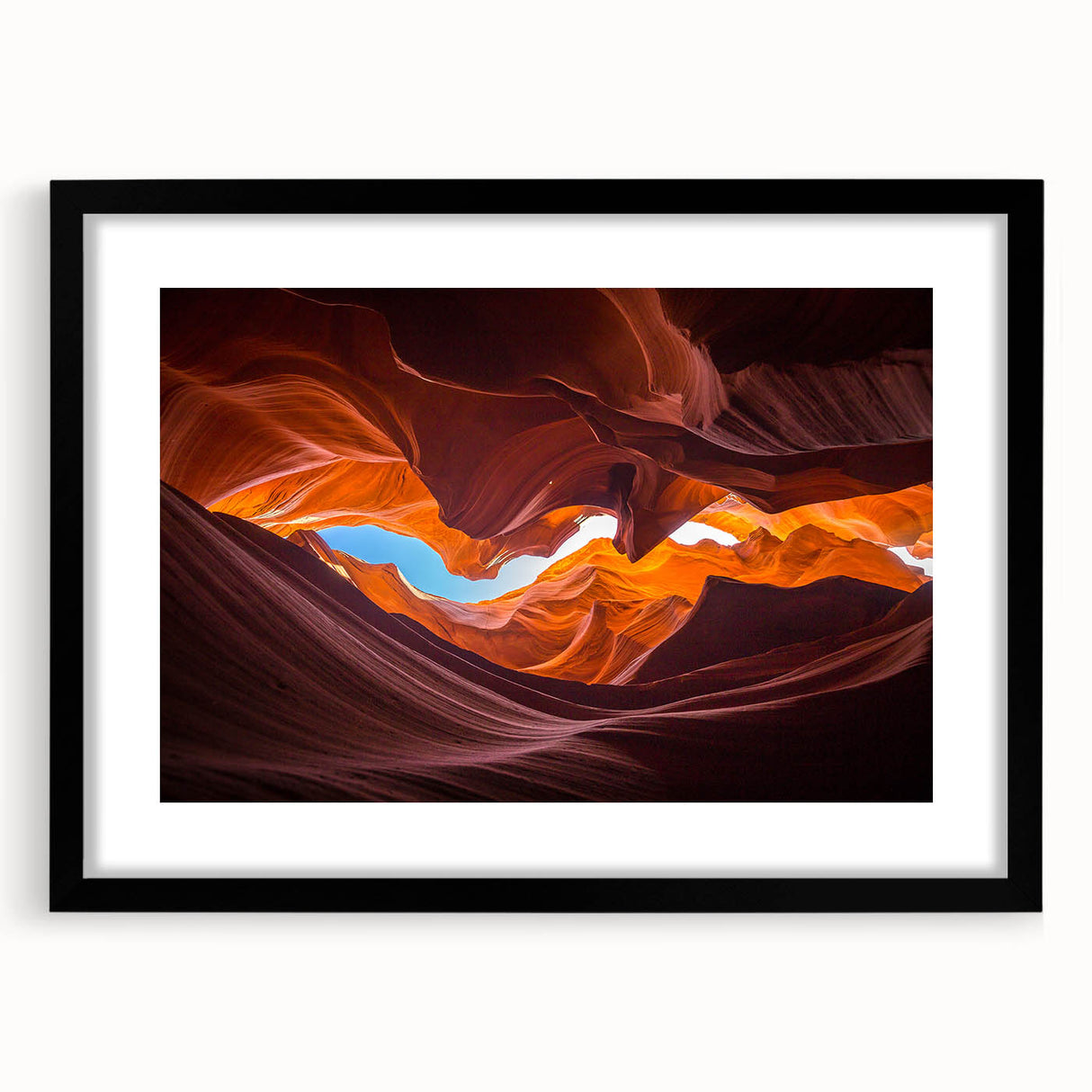 Framed wall art featuring a vibrant canyon landscape design, showcasing rich earthy tones and intricate details, ideal for modern home decor.