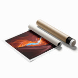 Vibrant rolled print of a stunning canyon landscape featuring rich earth tones and dramatic rock formations, perfect for enhancing modern home decor.