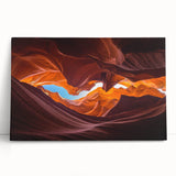 Stretched canvas wall art showcasing a vibrant canyon landscape design, featuring rich earthy tones and intricate details, perfect for home decor.