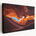 Stretched canvas wall art showcasing a vibrant canyon landscape design, featuring rich earthy tones and dynamic textures, ideal for enhancing home decor.