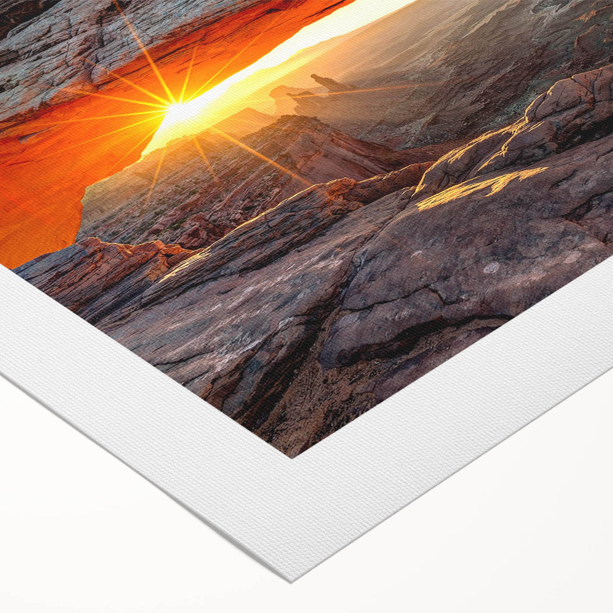 Colorful rolled canvas showcasing a stunning landscape of canyons, perfect for home decor, featuring rich earthy tones and intricate detailing, ideal for art enthusiasts.