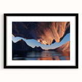 Framed wall art collection showcasing a stunning canyon landscape with vibrant colors and intricate details, featuring a sleek black frame with a mat for an elegant presentation. Perfect for enhancing home decor or office spaces.