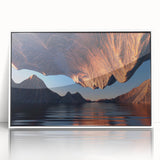 Framed acrylic wall art showcasing a stunning canyon landscape design, featuring vibrant colors and intricate details, perfect for modern home décor.