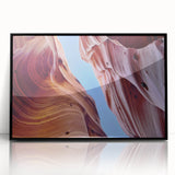 Framed acrylic wall art featuring a vibrant canyon landscape design, showcasing rich colors and intricate details, perfect for home decor in modern interiors.