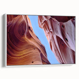 Framed canvas wall art showcasing a stunning canyon landscape design, featuring warm earth tones and intricate details, perfect for enhancing modern home decor.