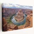 Stretched canvas wall art showcasing a stunning canyon landscape design with rich earth tones and intricate details, perfect for adding natural beauty to any space.
