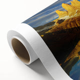 Vibrant rolled canvas showcasing a stunning canyon landscape design, featuring rich colors and intricate details, perfect for home decor enhancement.