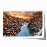 Vibrant rolled print showcasing a stunning canyon landscape design, featuring rich earthy tones and intricate details, perfect for enhancing home decor.