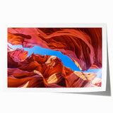 Stunning rolled print of a mountainous canyon landscape, showcasing vibrant colors and intricate details, perfect for home decor and art enthusiasts.