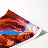 Vibrant rolled print of a stunning canyon landscape, showcasing rich earthy tones and intricate rock formations, ideal for home decor or art enthusiasts.