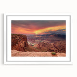 Framed wall art showcasing a stunning canyon landscape design, featuring earthy tones and intricate details, perfect for enhancing home decor aesthetics.