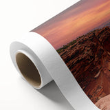 Stunning rolled canvas wall art showcasing a vibrant canyon landscape design with rich colors and intricate details, perfect for home décor or art enthusiasts.