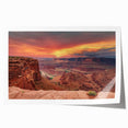 Vibrant landscape canyon wall art print showcasing rich colors and intricate details, rolled and ready for display, perfect for enhancing home decor.