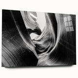 Acrylic glass wall art showcasing a stunning canyon landscape design in vibrant colors. The artwork is displayed in a side view without pins, perfect for modern decor.