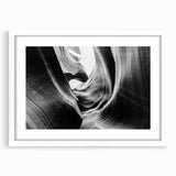 Framed wall art showcasing a stunning canyon landscape design, featuring vibrant colors and intricate details, set against a white mat for an elegant presentation.