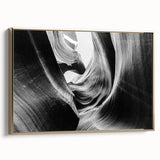 Framed wall art of a serene canyon landscape with rich earthy tones and gold accents, showcasing intricate details and textures, perfect for home decor.