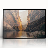 Framed acrylic wall art showcasing a vibrant canyon landscape design, featuring rich colors and intricate details, perfect for modern home decor.