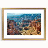 Framed landscape wall art collection showcasing vibrant canyon designs in a gold frame with a mat, ideal for home decor and interior design enthusiasts.