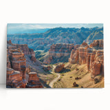 Stretched canvas wall art collection showcasing vibrant landscapes and canyons, featuring rich colors and detailed textures, ideal for modern home decor.