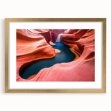 Elegant wall art featuring a gold-framed landscape canyon design with a mat, showcasing vibrant colors and intricate details, perfect for home decor enhancement.