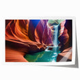 Vibrant rolled print showcasing a majestic canyon landscape, emphasizing rich earthy tones and intricate details, ideal for elevating home decor.