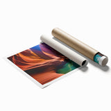 Vibrant rolled print showcasing stunning canyon landscape wall art, featuring rich earthy tones and intricate details, ideal for home décor and art collectors.