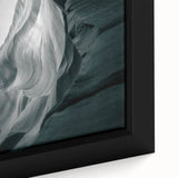 Framed canvas wall art depicting a vibrant landscape of canyons, showcasing rich earthy tones and intricate textures, ideal for home decor enhancement.